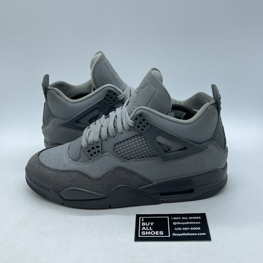 Size 9 - Air Jordan 4 Retro 2024 Paris Olympics Wet Cement Suede (FQ7928-001)