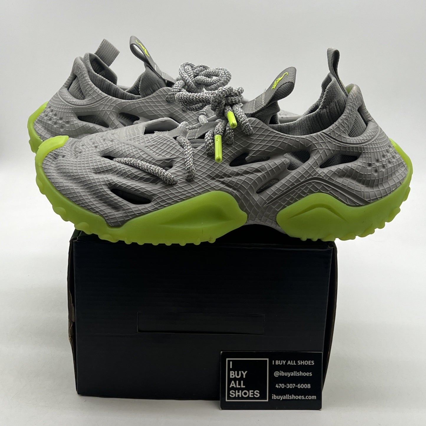 Size 11 - SIA Collective Men's Vulture Foam "Cryptonite" Glow Shoes Grey/Green