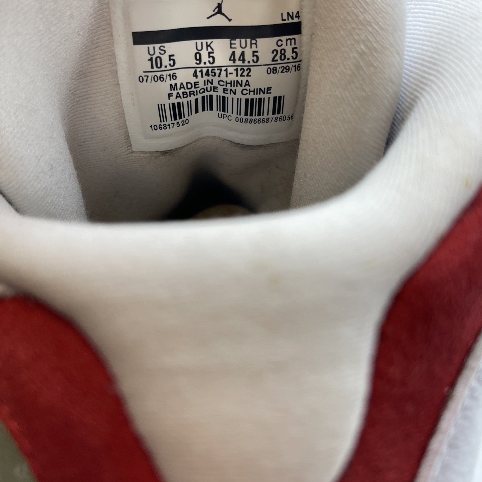 Size 10.5 - Jordan 13 Retro Chicago Red White Suede Leather (414571-122)