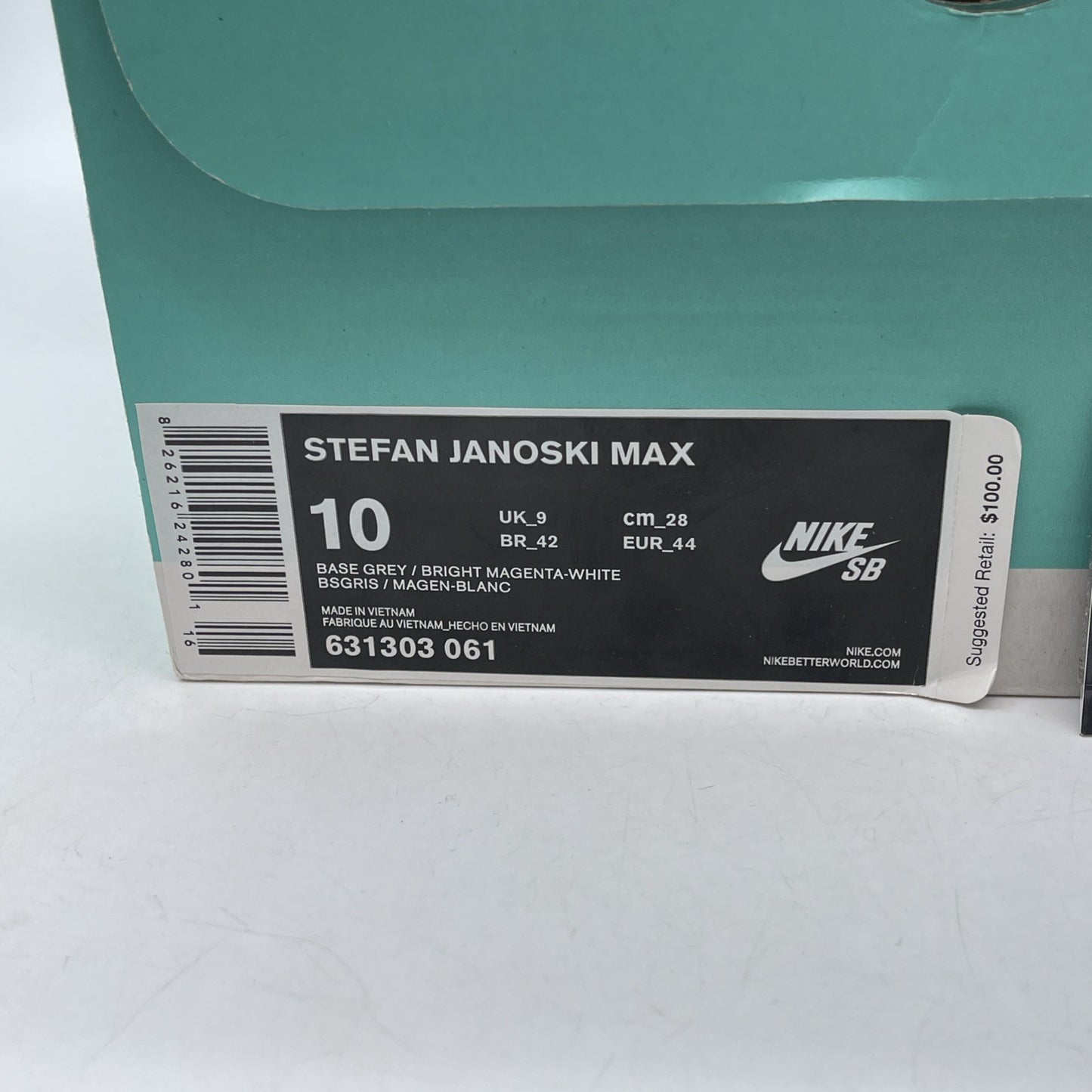 Size 10 - Nike Stefan Janoski Max Gray Purple Suede (631303-061)