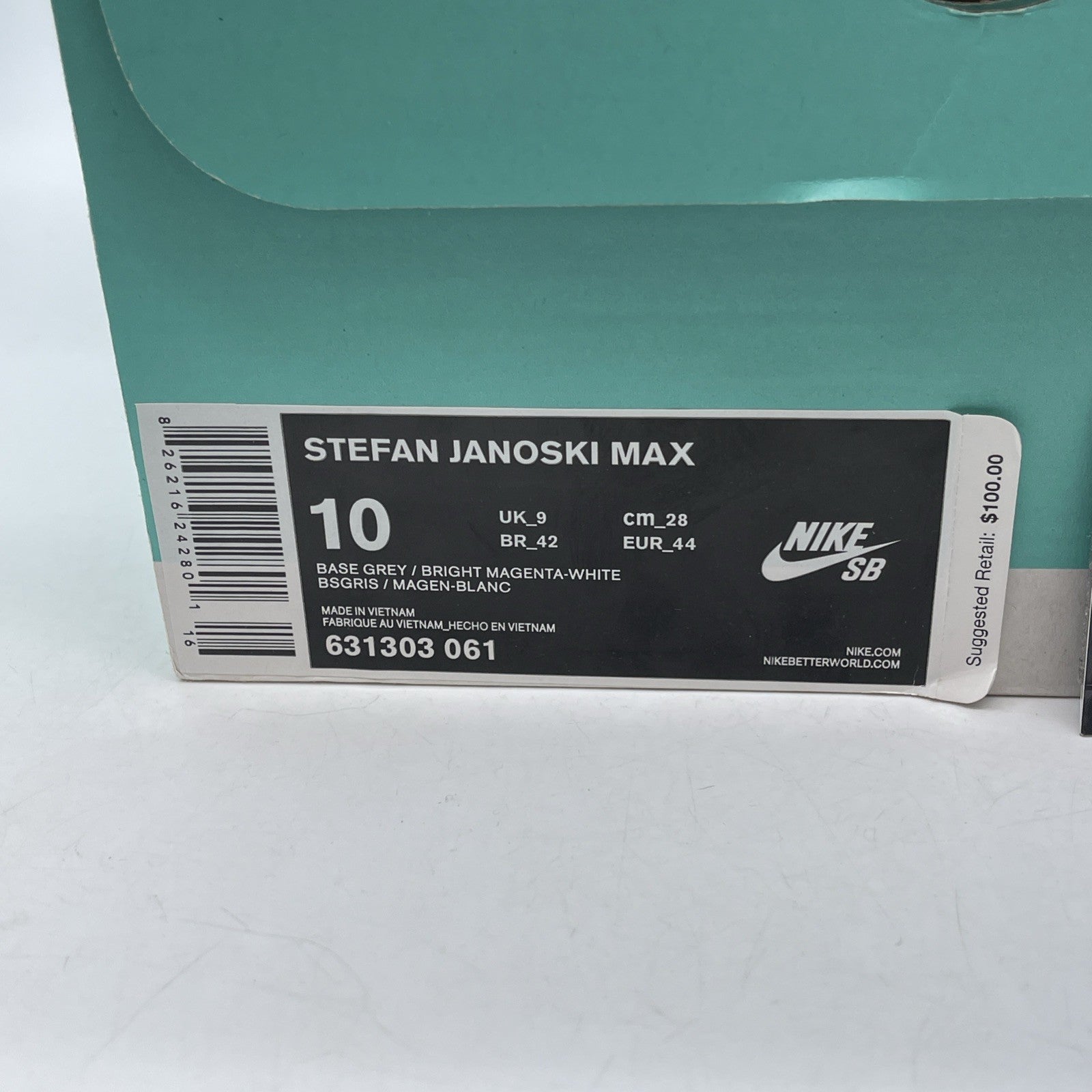 Size 10 - Nike Stefan Janoski Max Gray Purple Suede (631303-061)