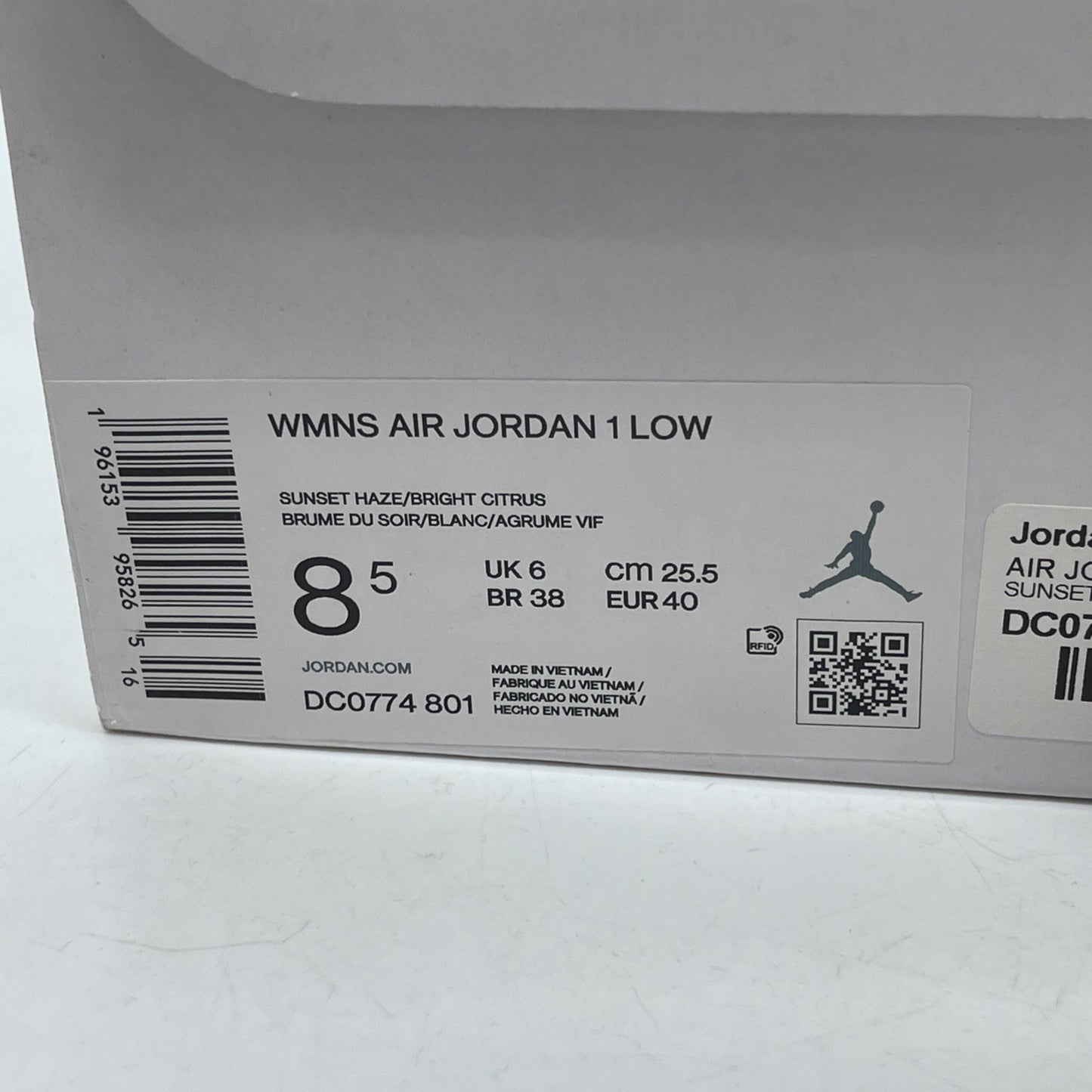 Size 8.5W - Nike Air Jordan 1 Low 'Sunset Haze' Orange White (DC0774-801)