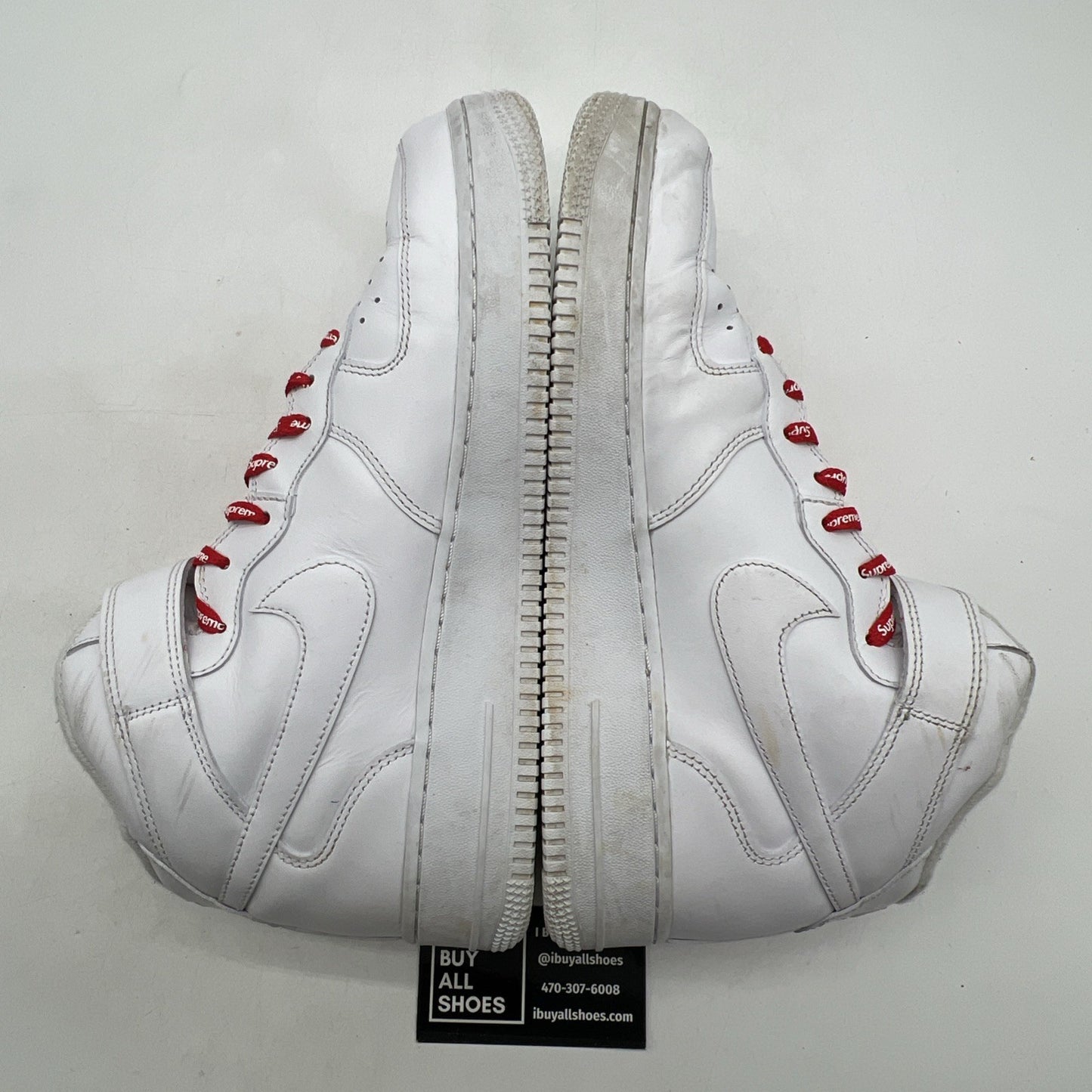 Size 10 - Nike Supreme x Air Force 1 Mid Box Logo - Triple White (FZ8784-100)