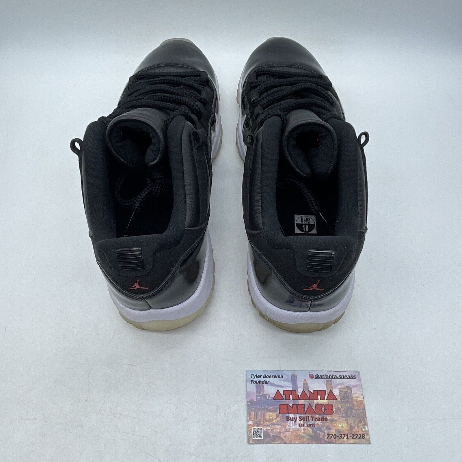 Size 10 - Jordan 11 Retro Low 72-10 Black White Leather (AV2187-001)