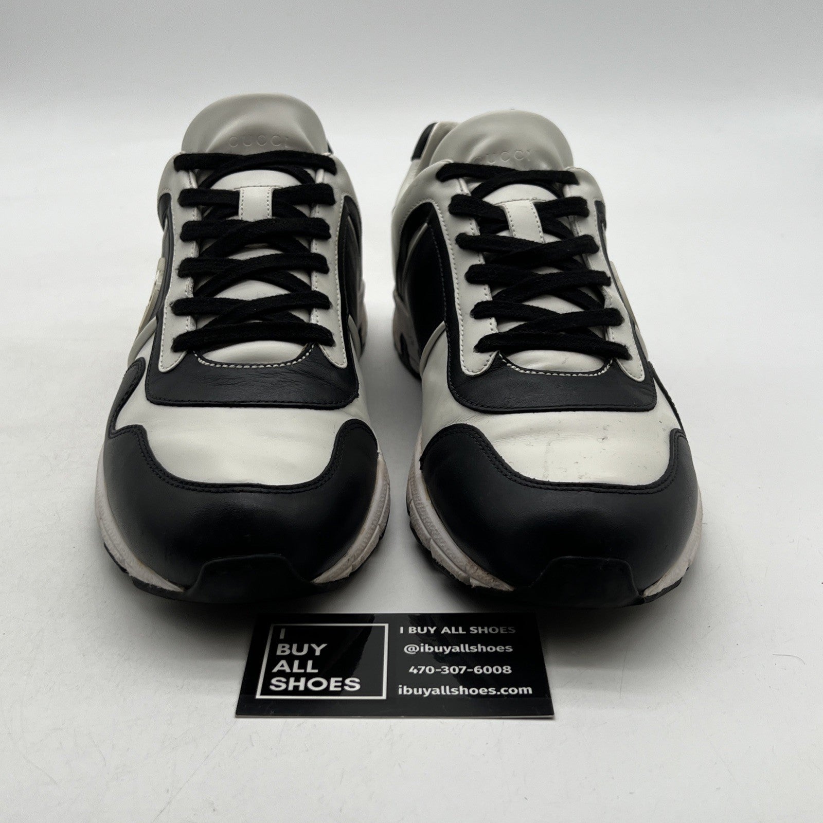 Size 8G - Gucci Leather Low Top Black (426184-AYO10-1063)