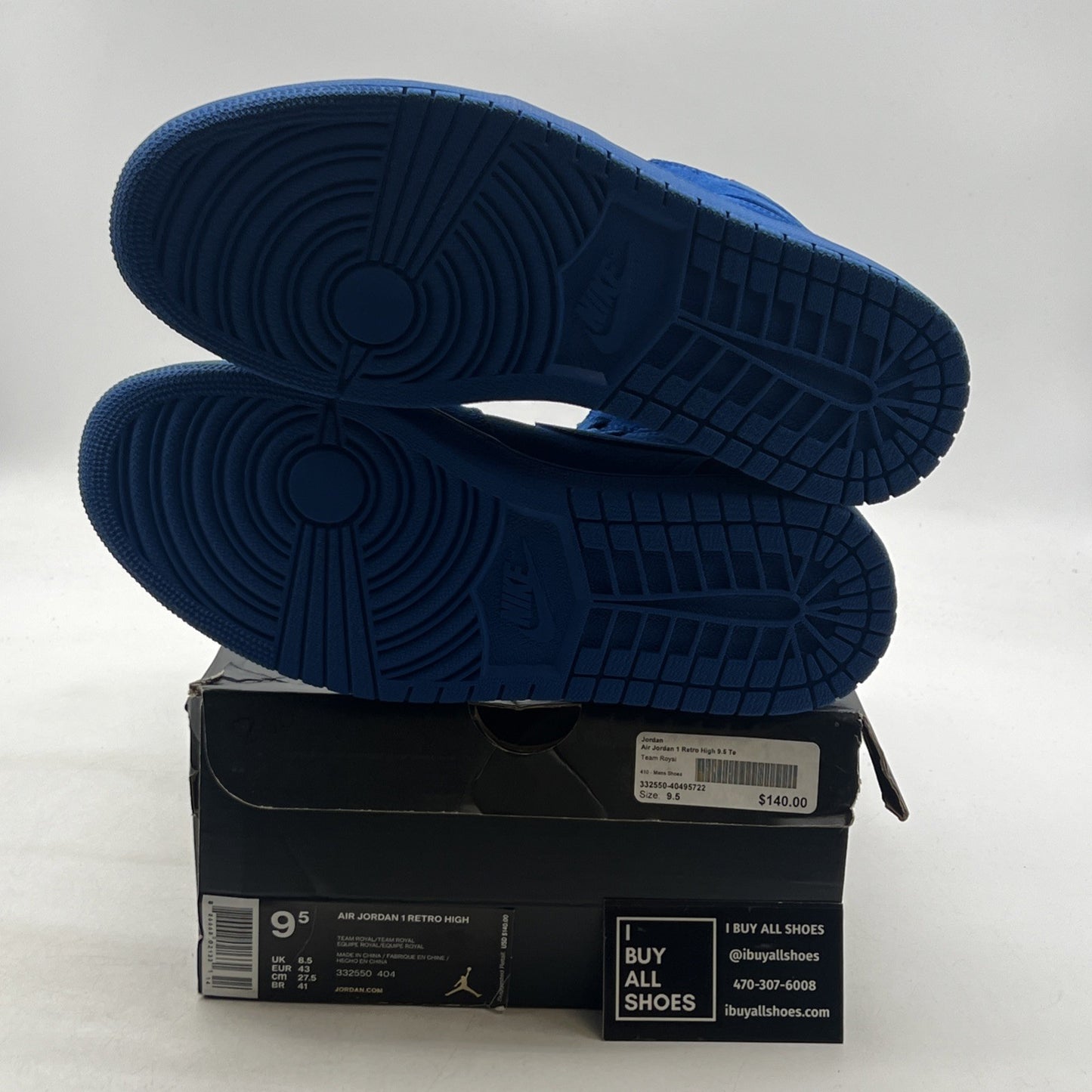 Size 9.5 - Air Jordan 1 Retro High Blue Suede (332550-404)