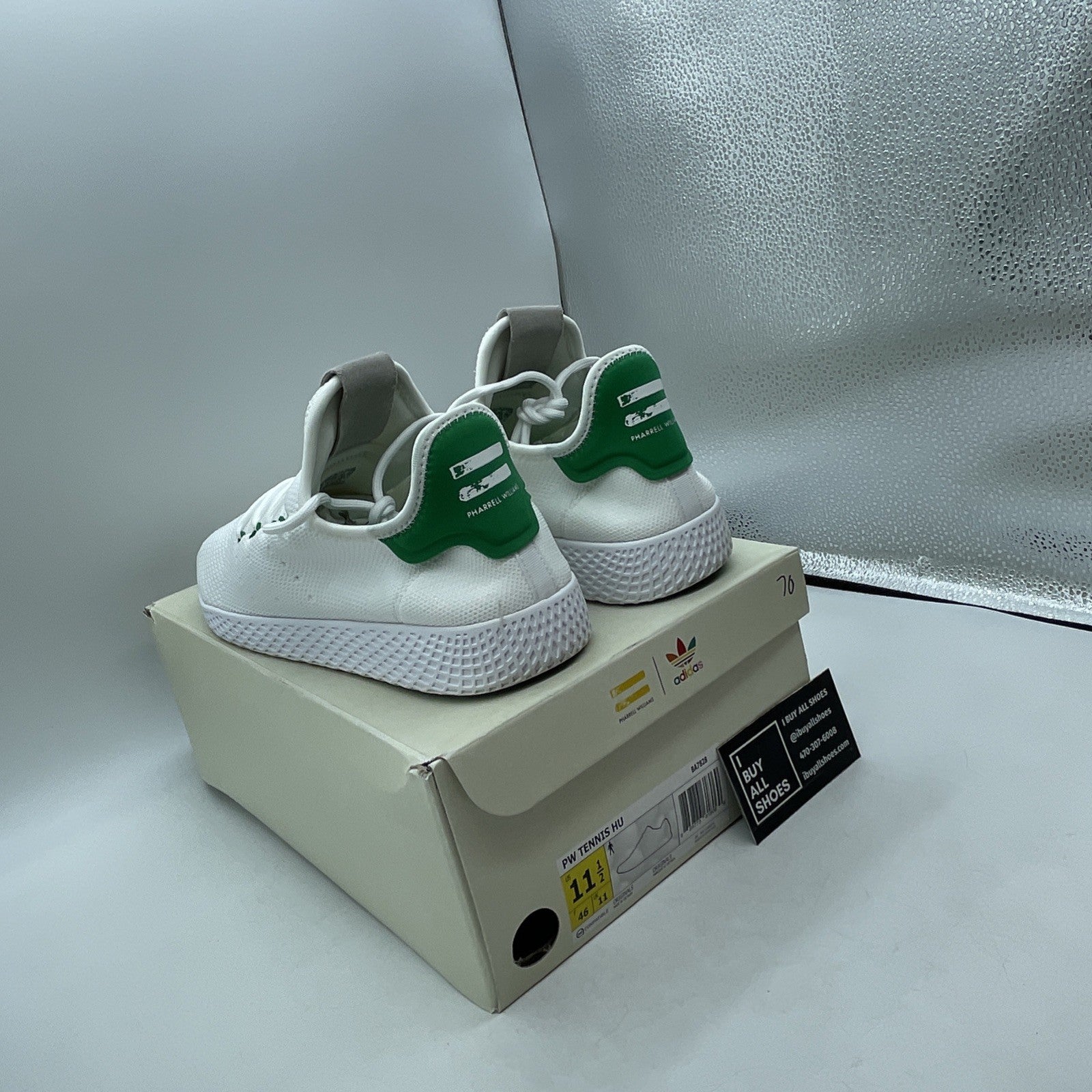 Size 11.5 - Pharrell x adidas Tennis Hu Green (BA7828)