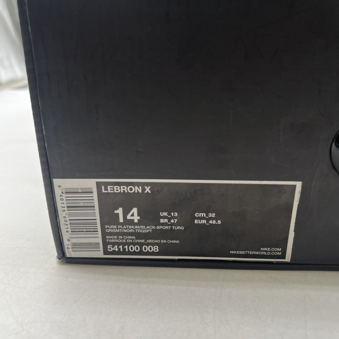 Size 14 - Nike LeBron 10 Pure Platinum (541100-008)