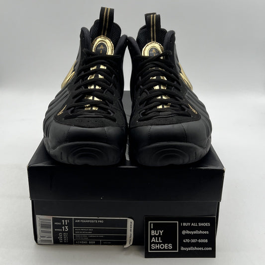 Size 11.5 - Nike Air Foamposite Pro Black Metallic Gold (624041-009)