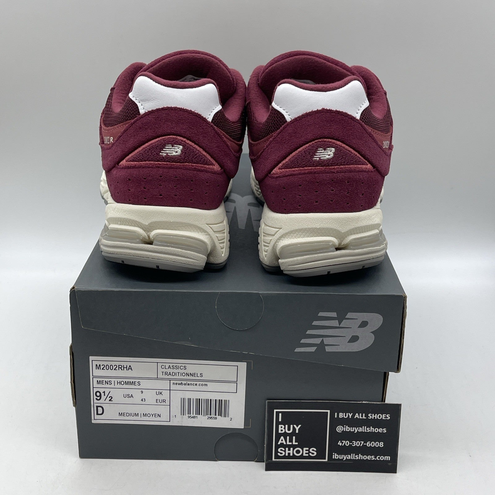 Size 9.5 - New Balance 2002R Suede Pack - Garnet Deep Earth Red (M2002RHA)