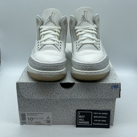Size 10.5 - Air Jordan 3 Retro Craft Ivory/Grey White Leather (FJ9579-100)