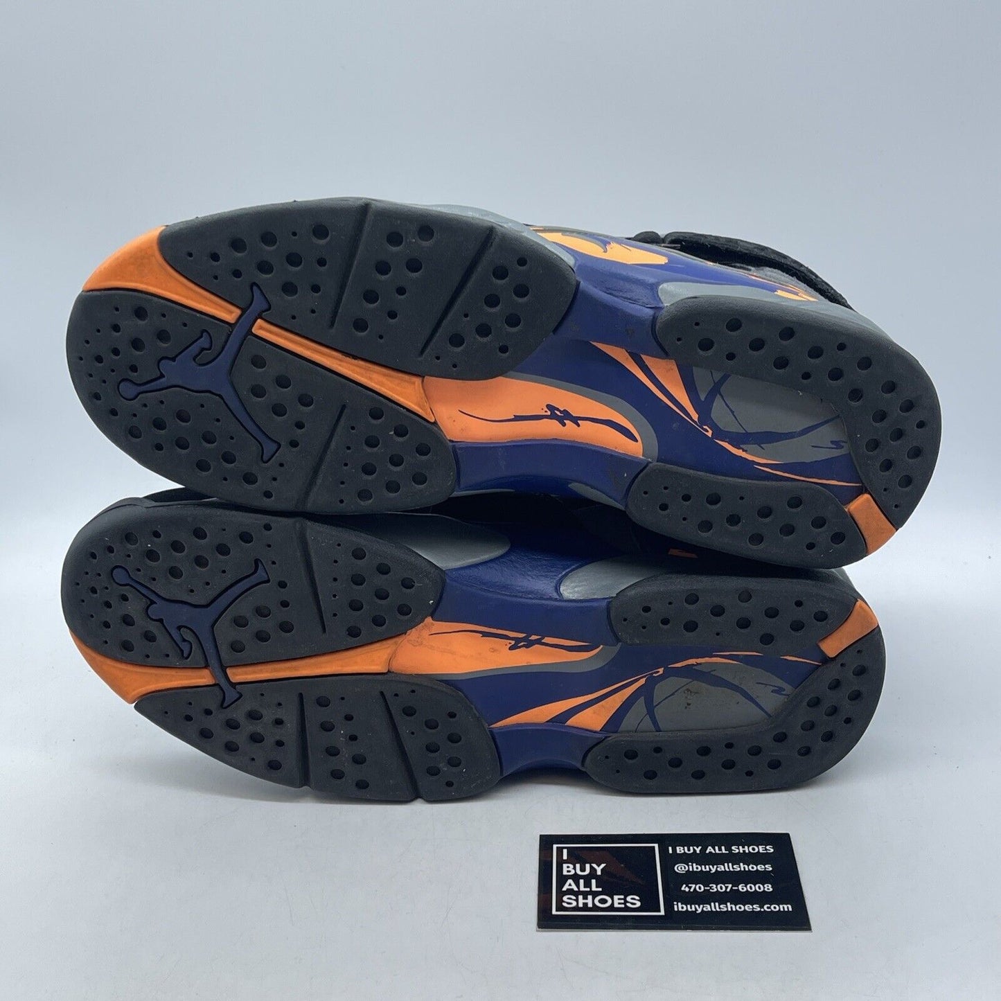 Size 10.5 - Air Jordan 8 Retro Phoenix Suns Black Grey Suede (305381-043)