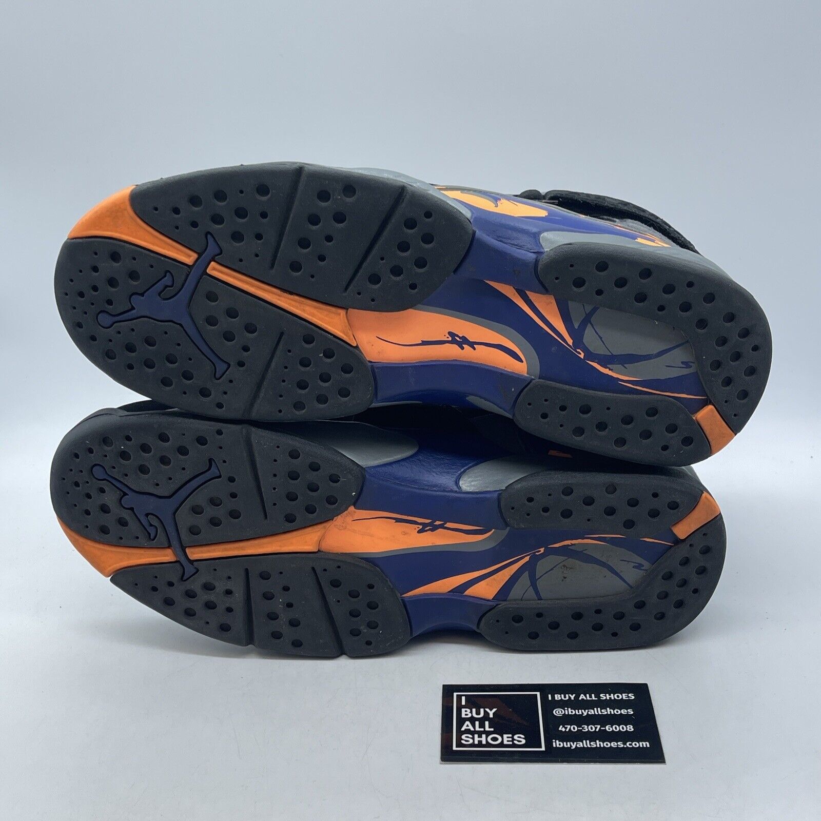 Size 10.5 - Air Jordan 8 Retro Phoenix Suns Black Grey Suede (305381-043)