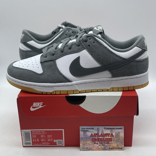 Size 10 - Nike Dunk Low Smoke Grey Gum White Suede (FV0389-100)