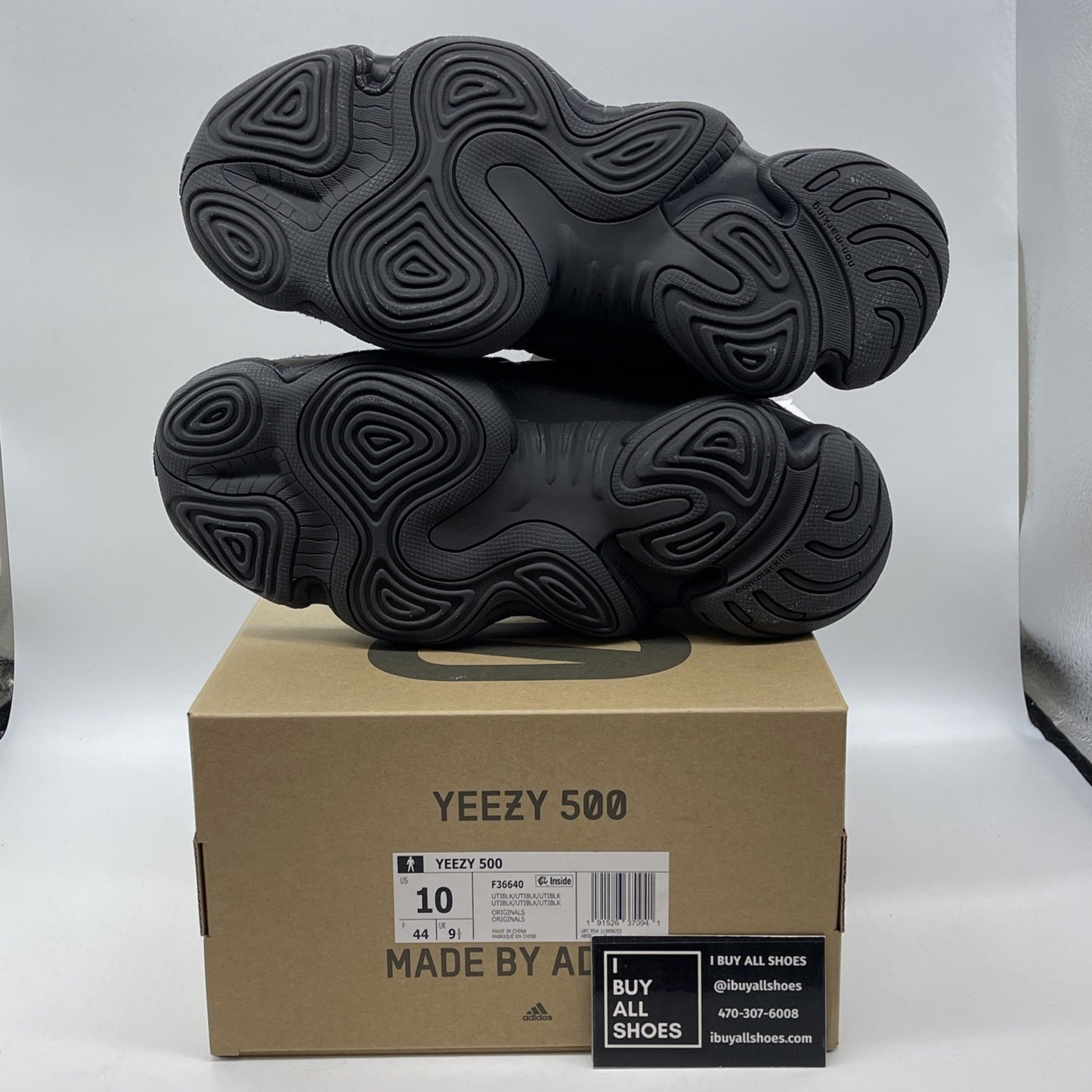 Size 10 - adidas Yeezy 500 Low Utility Black suede (F36640)