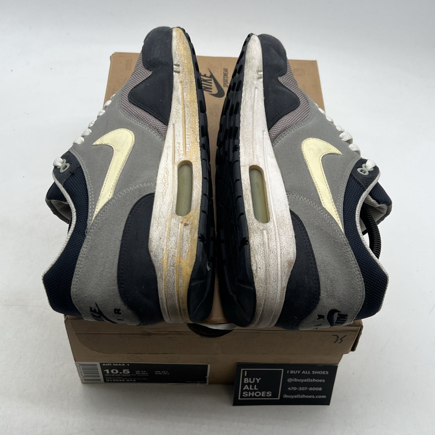 Size 10.5 - Nike Air Max 1 Dark Grey Obsidian (312542-014)