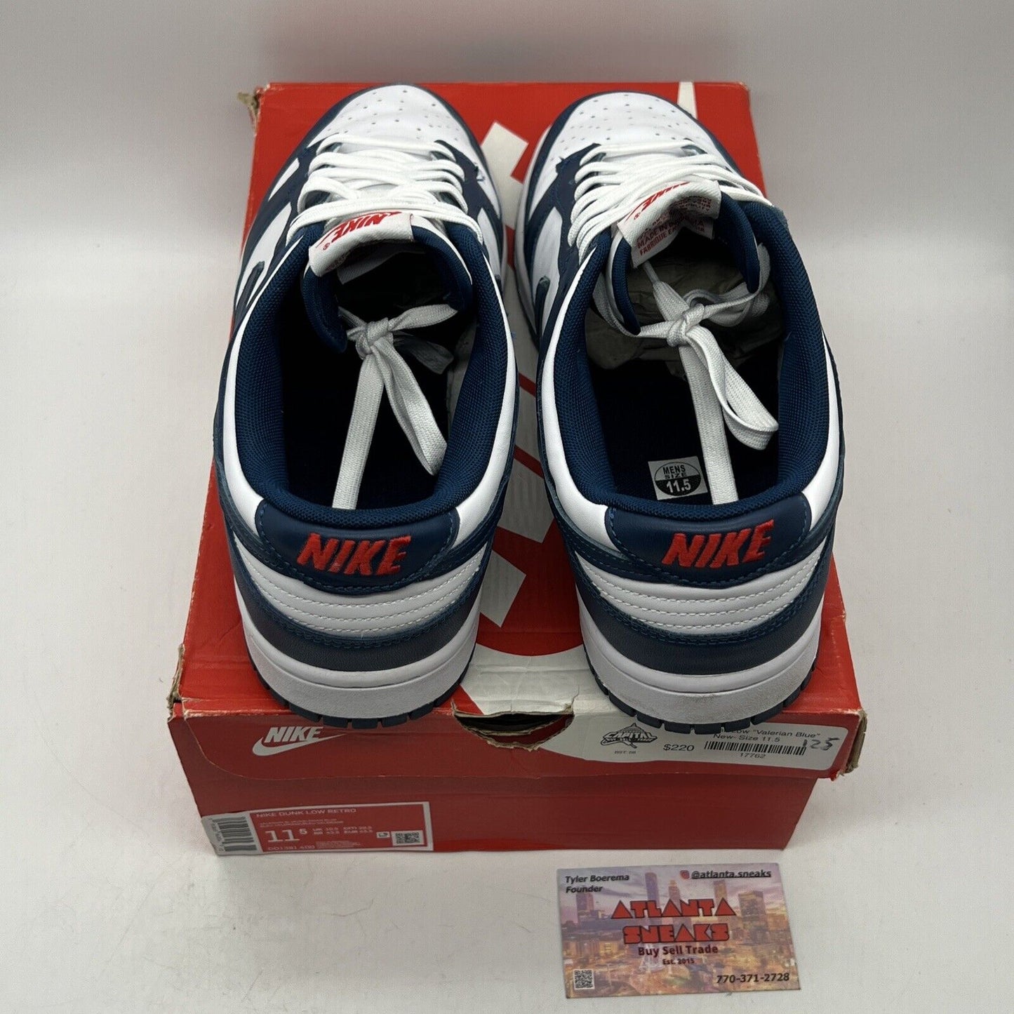 Size 11.5 - Nike Dunk Low Velarian Blue/White Leather (DD1399-400)