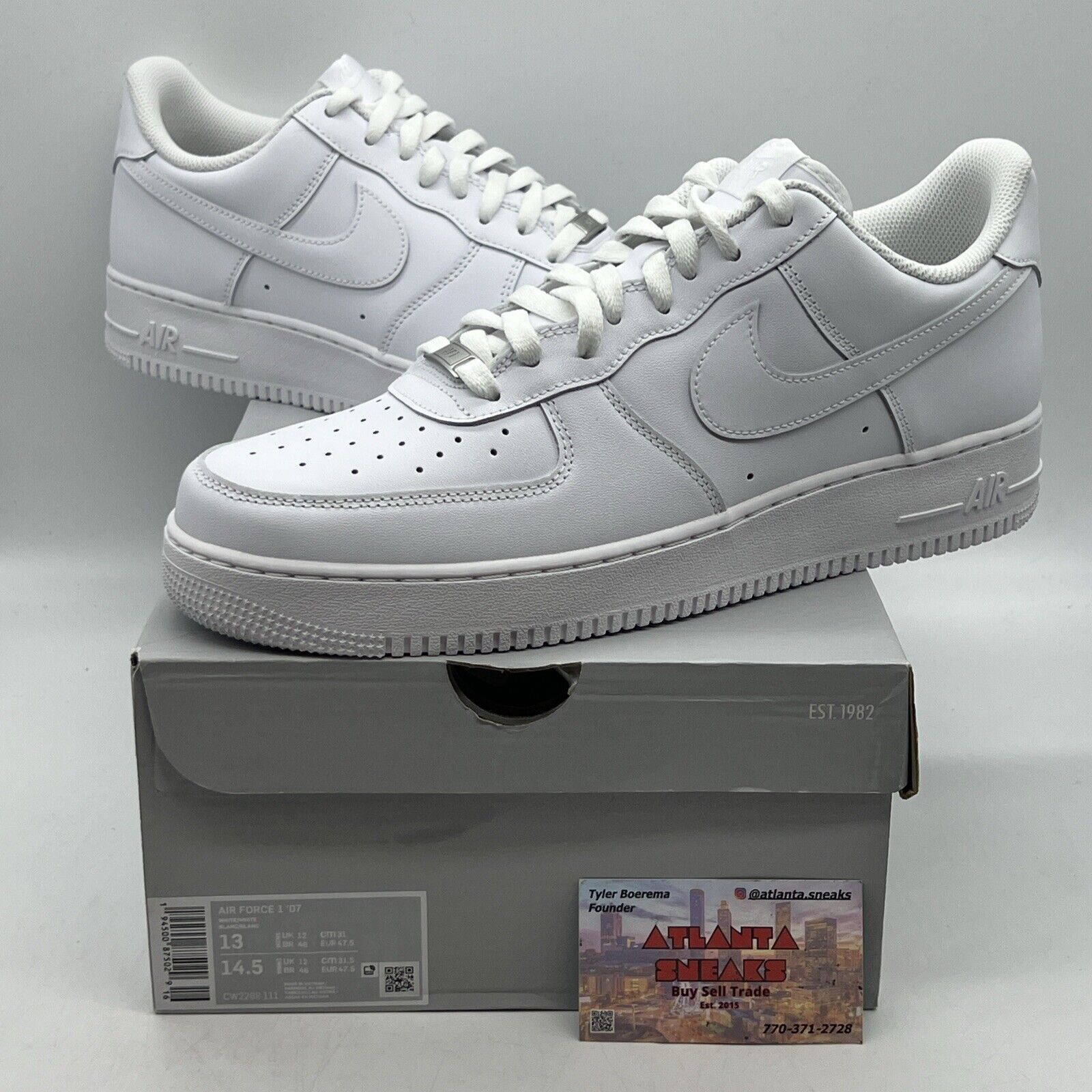 Size 13 - Nike Air Force 1 '07 Low Triple White Brand New Og All