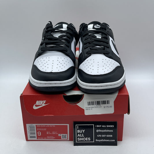 Size 9 - Nike Dunk Low Black White Leather (DD1391-100)