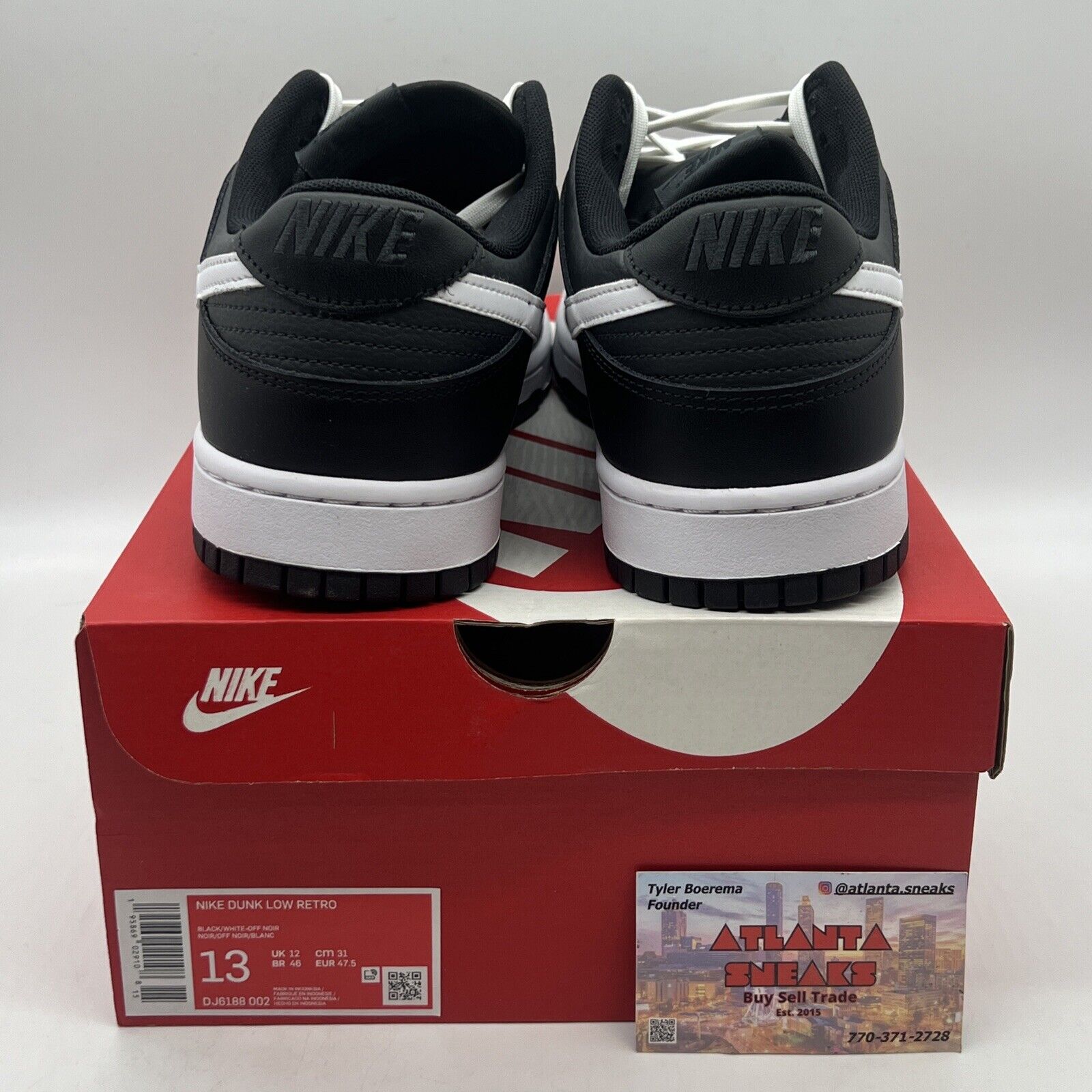 Size 13 - Nike Dunk Low Black Panda Brand New Og All