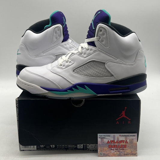 Size 11.5 - Air Jordan 5 Retro NRG Fresh Prince White Aqua Purple (AV3919-135)