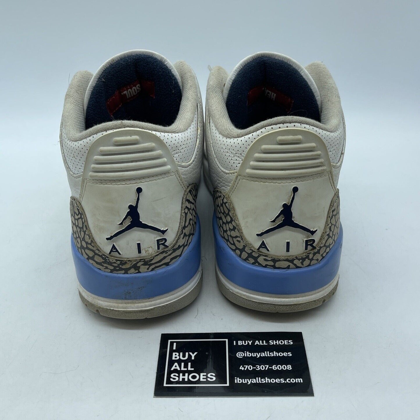 Size 9 - Jordan 3 Retro Mid UNC White Grey Blue Suede Leather (CT8532-104)