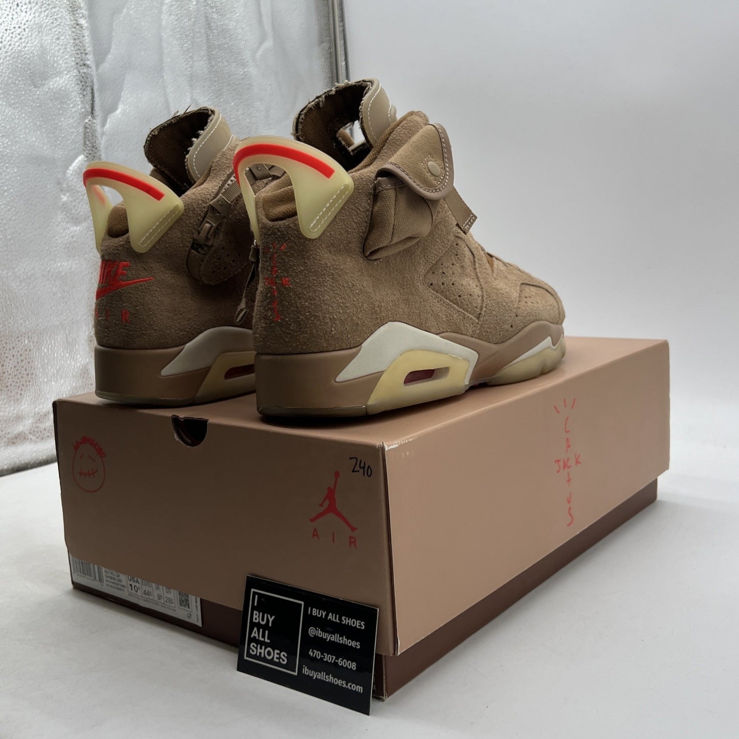 Size 10.5 - Air Jordan 6 Retro x Travis Scott Mid British Khaki (DH0690-200)