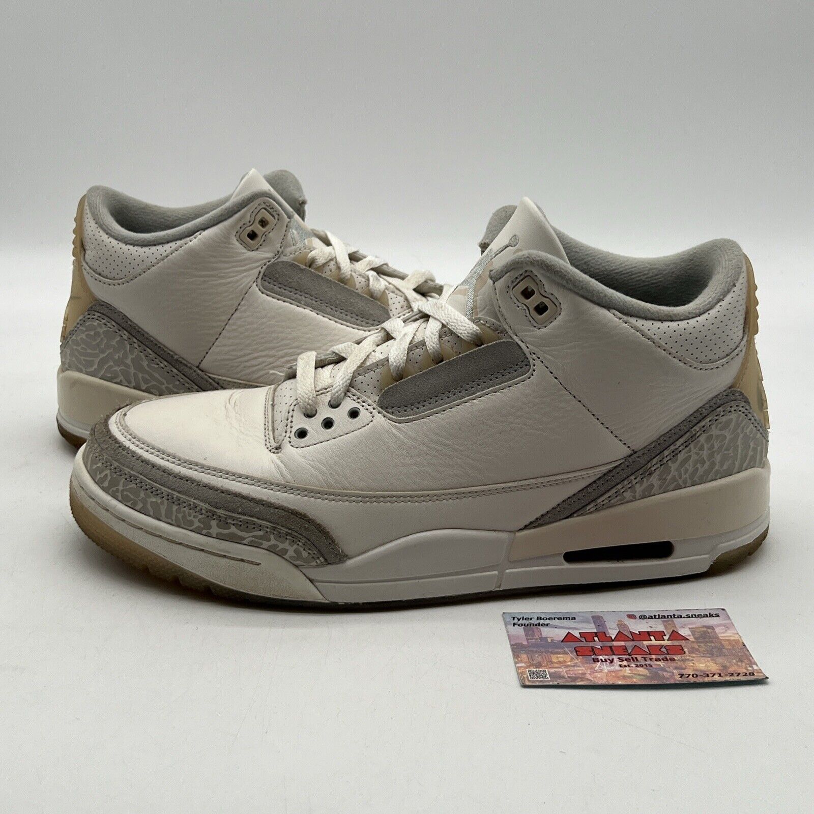 Size 10.5 - Air Jordan 3 Retro Craft Ivory/Grey White Leather (FJ9579-100)