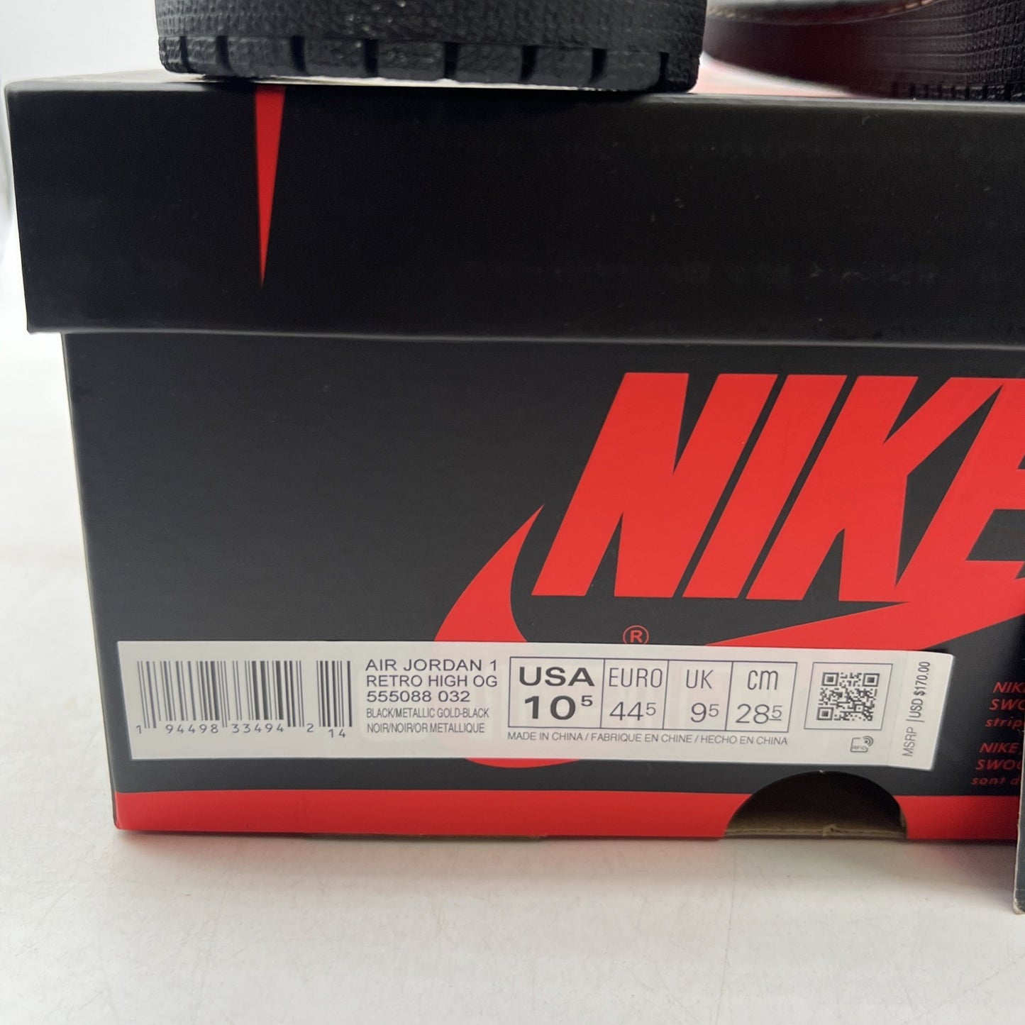 Size 10.5 - Air Jordan 1 Black 2020 (555088-032)