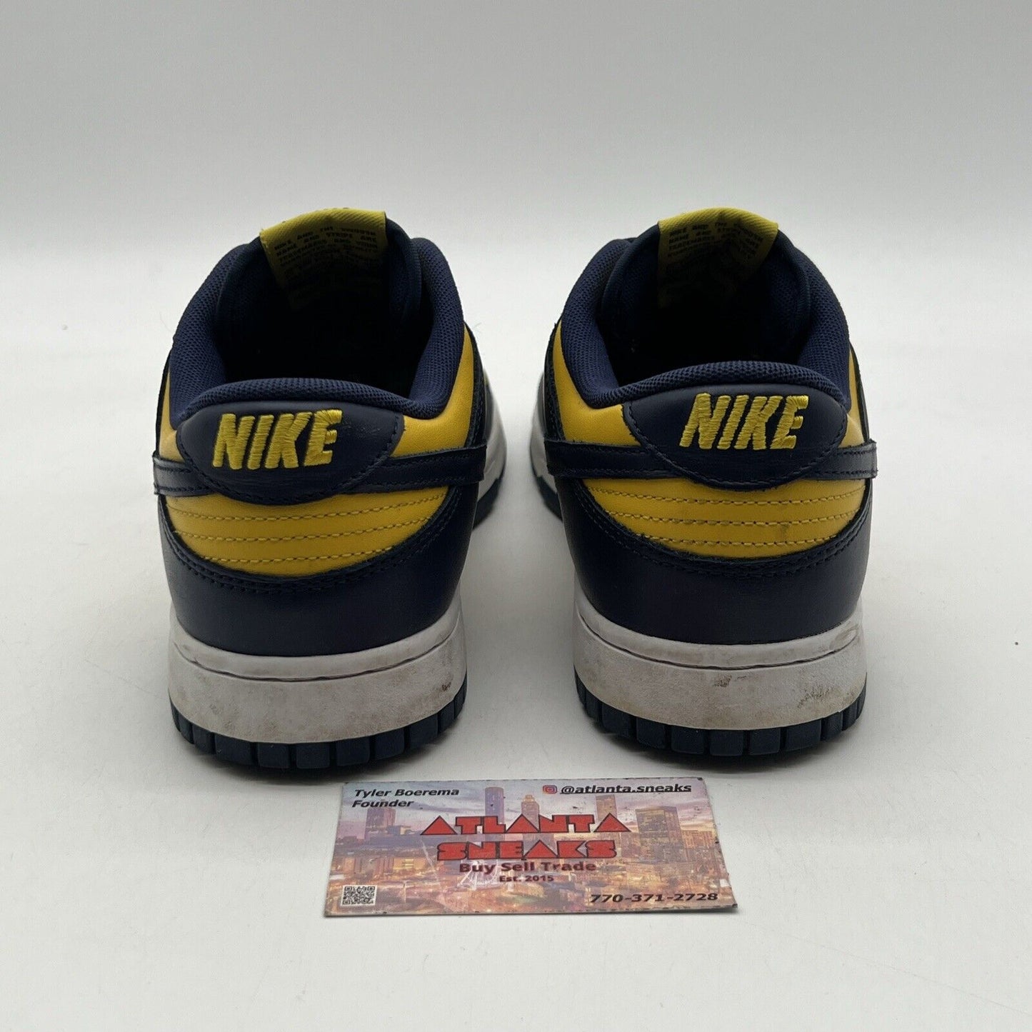 Size 9 - Nike Dunk Low Michigan 2021 Yellow Navy Leather White (DD1391-700)