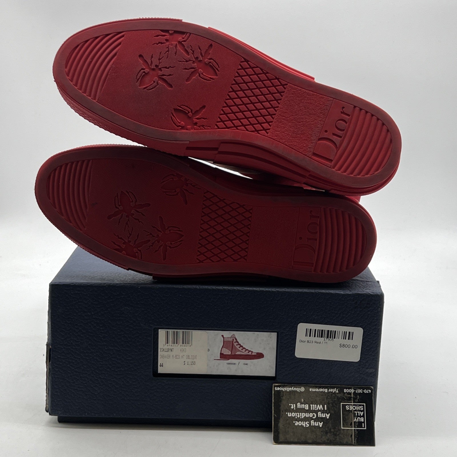 Size 44 - Dior B23 High Dior Oblique Red/Clear