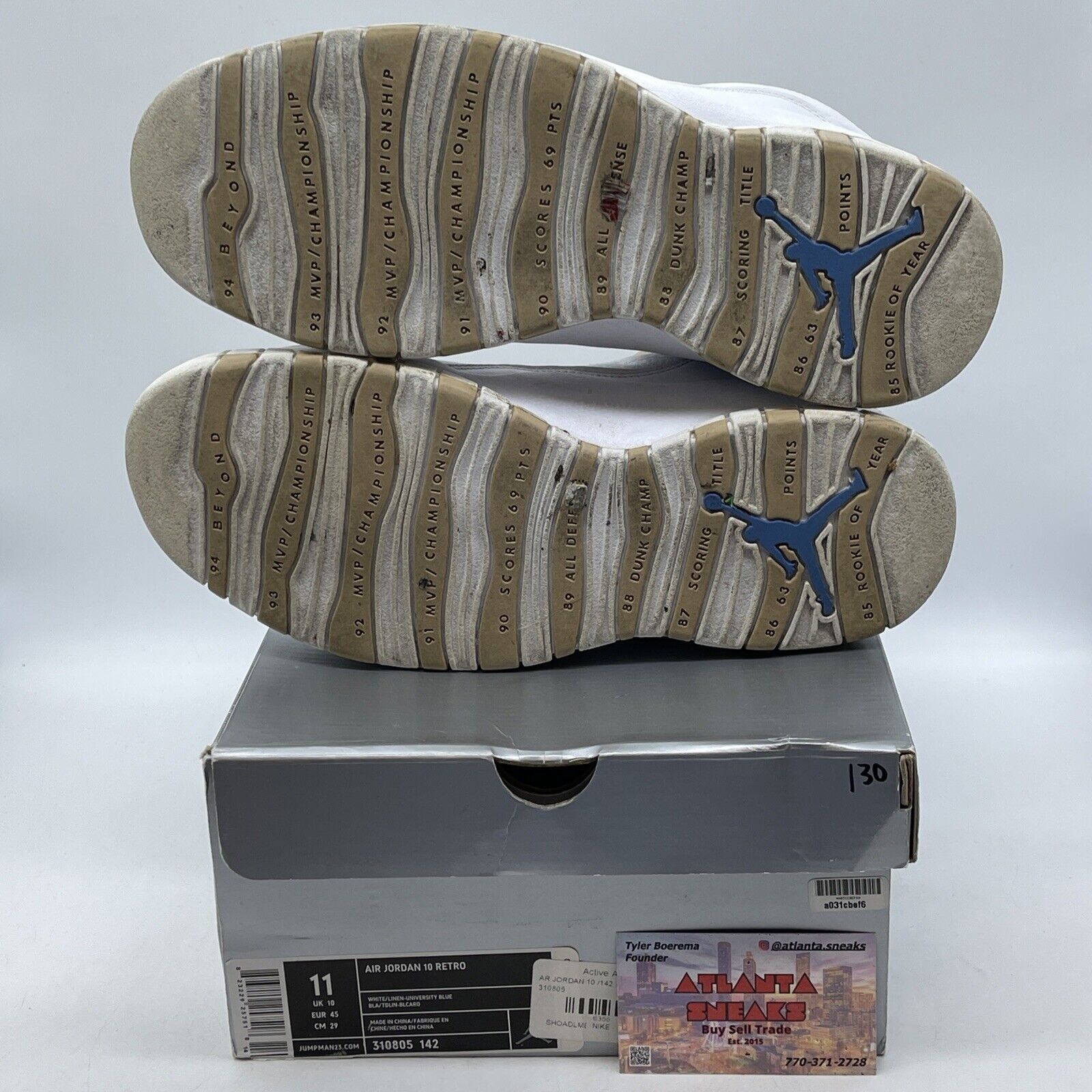 Size 11 - Air Jordan 10 Retro 2005 Linen Brown Suede White Leather (310805-142)