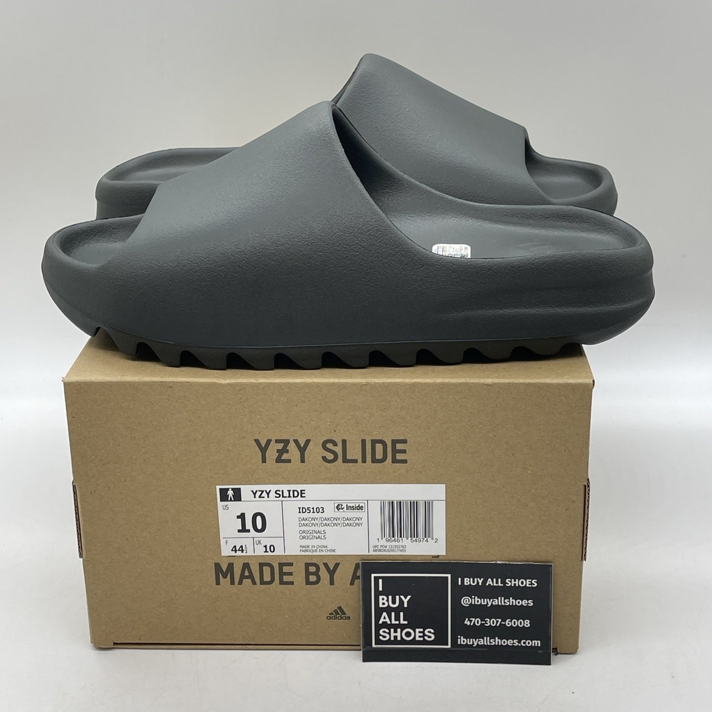 Size 10 - Adidas Yeezy Slide Dark Onyx Black (ID5103)