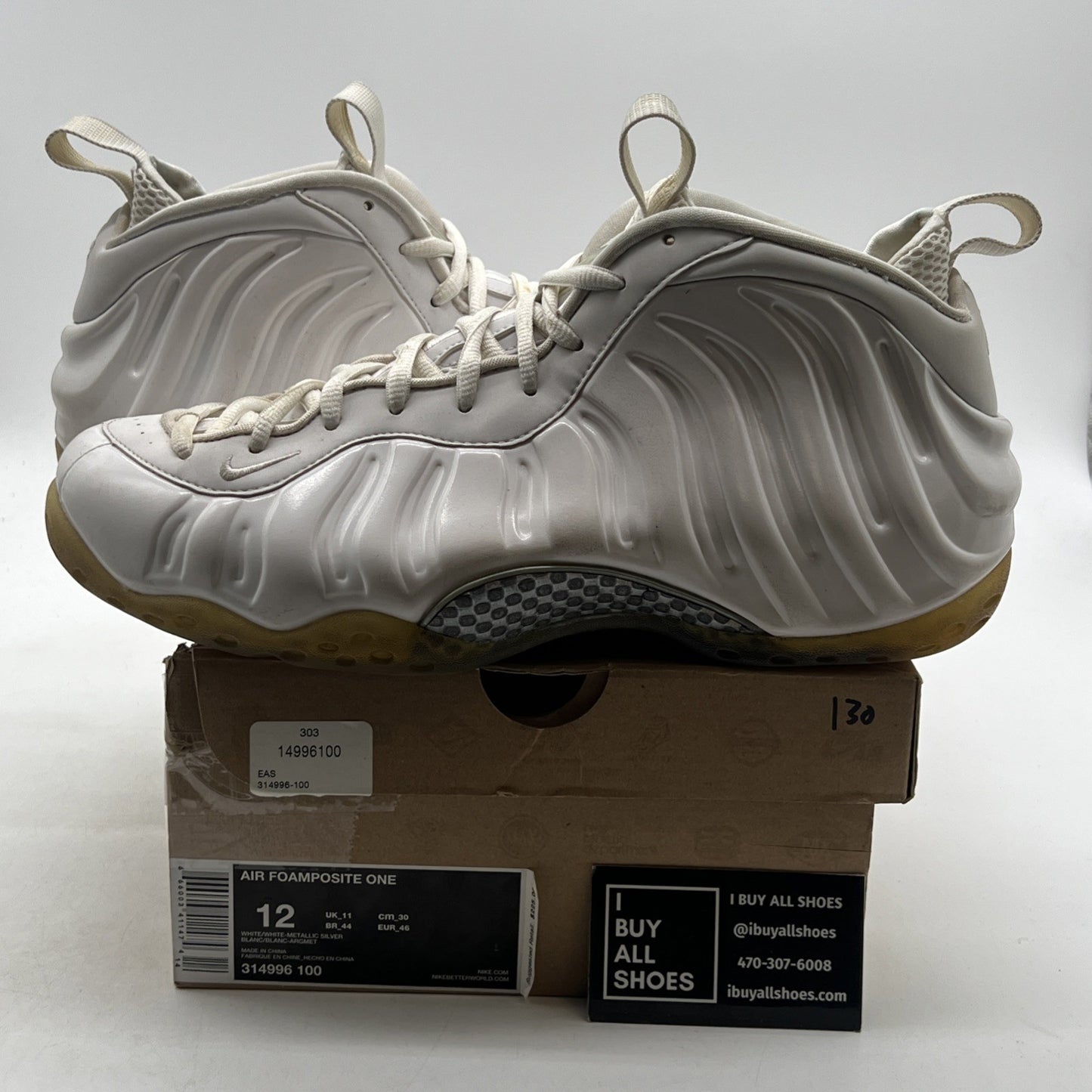 Size 12 - Nike Air Foamposite One White-Out (314996-100)