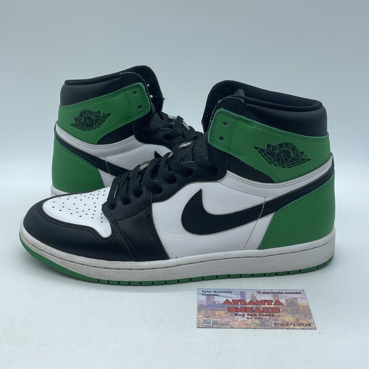 Size 10 - Air Jordan 1 Retro OG High Lucky Green Black White Leather (DZ5485-031