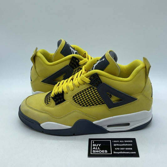 Size 8.5 - Jordan 4 Retro Mid Lightning Yellow Grey White Suede (CT8527-700)