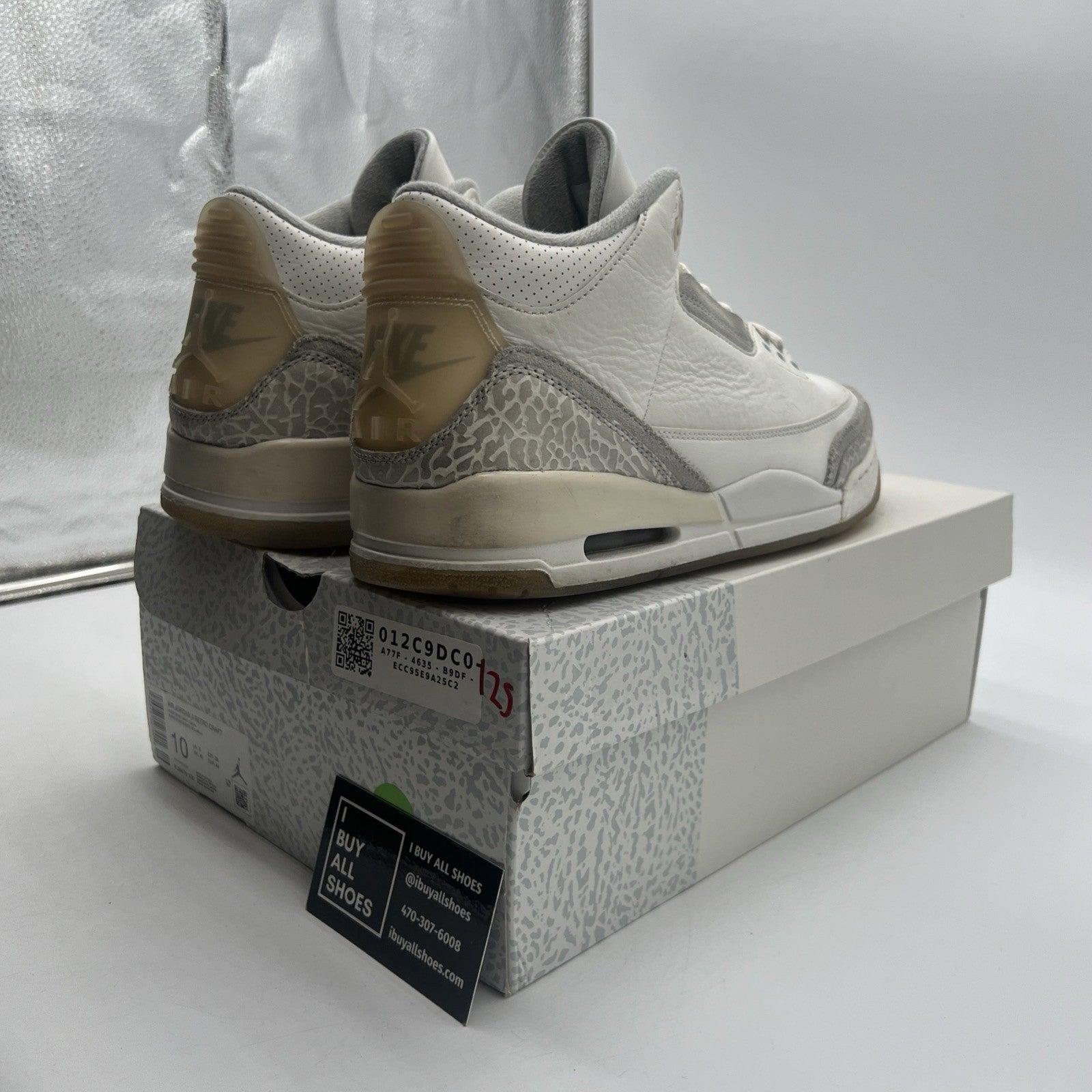 Size 10 - Air Jordan 3 Retro Craft Ivory/Grey White Leather (FJ9579-100)