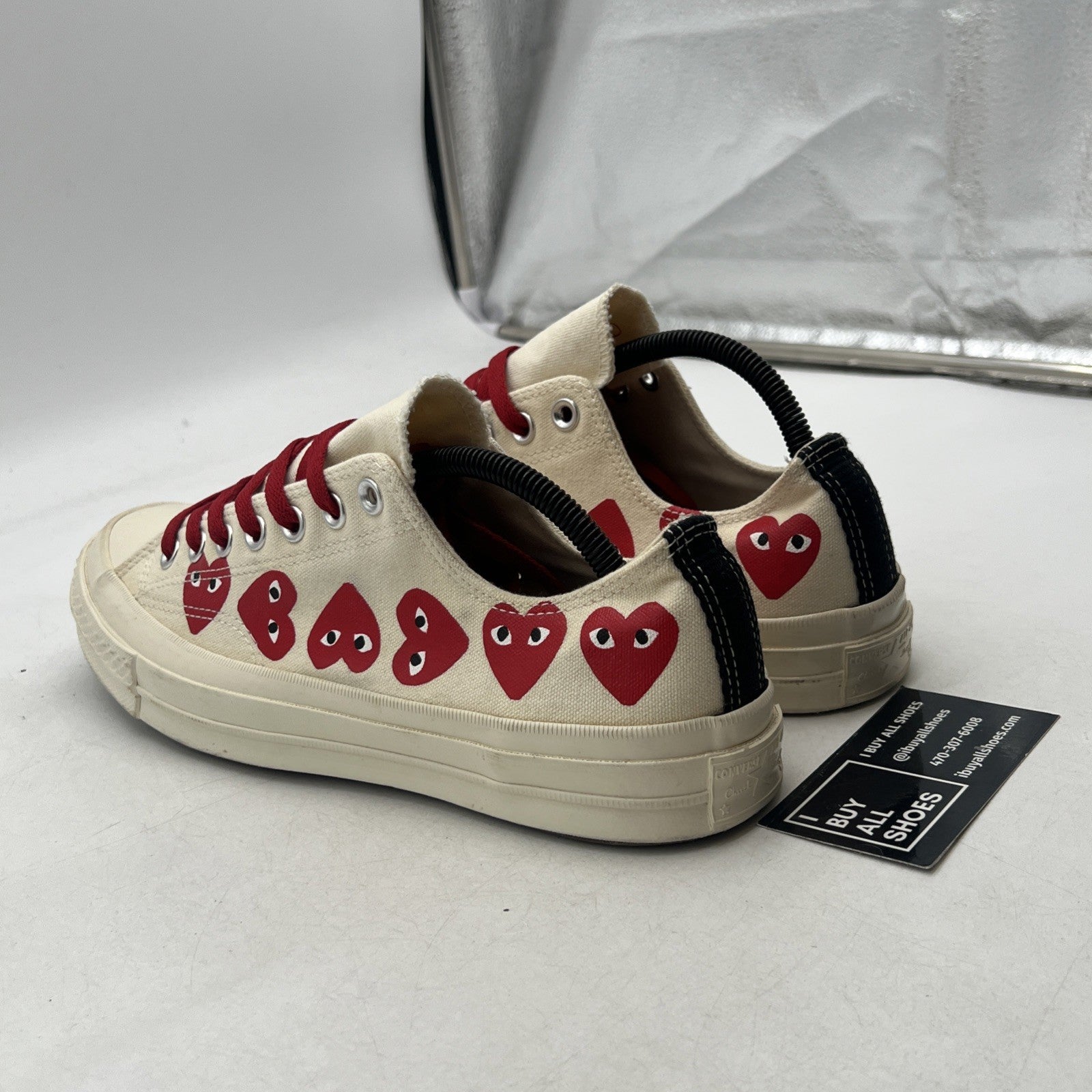 Size 9 -Comme des Garçons Play x Converse Chuck 70 Top Low Multi Heart (162975C)