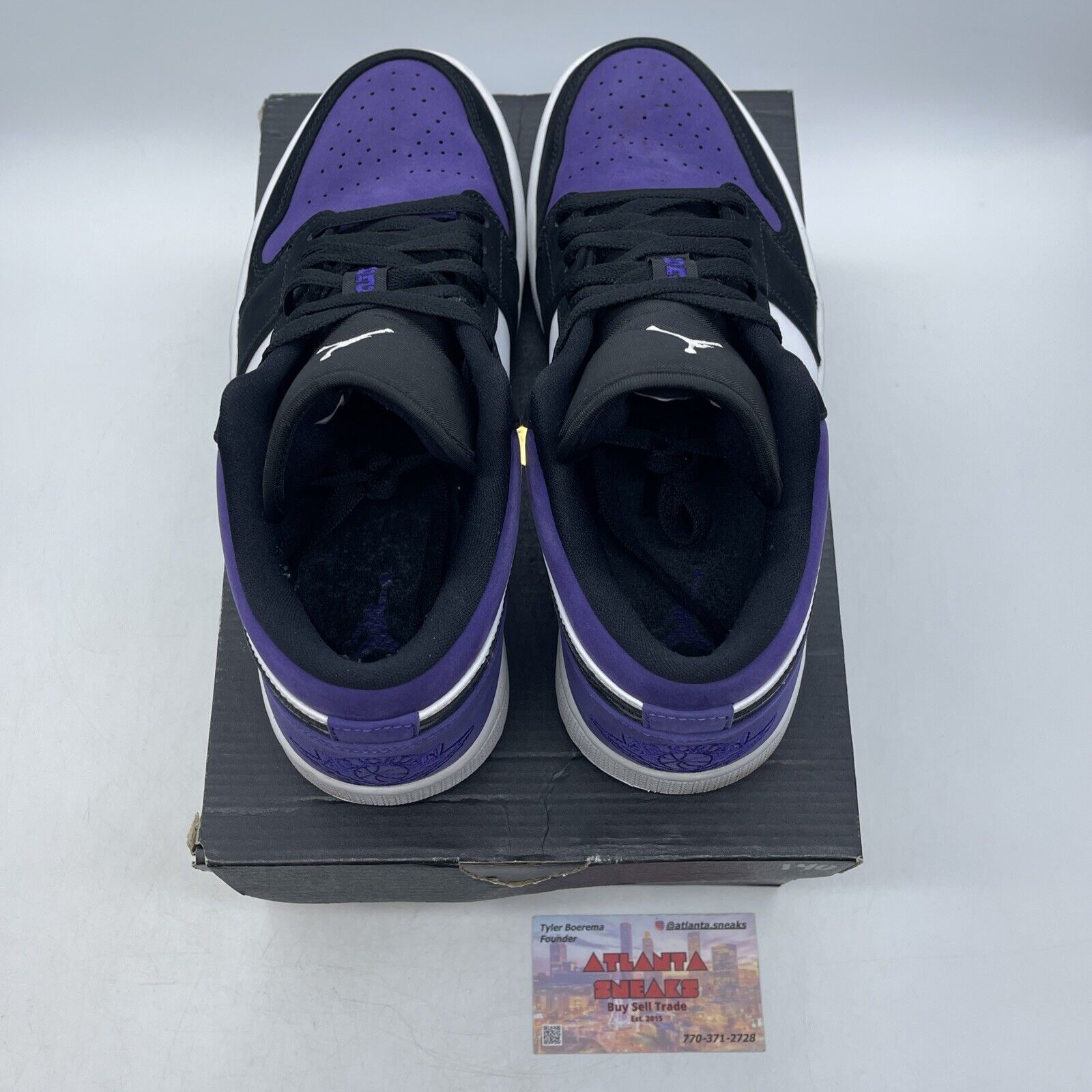 Size 8 - Air Jordan 1 Low Court Purple White Black Suede Leather (553558-125)