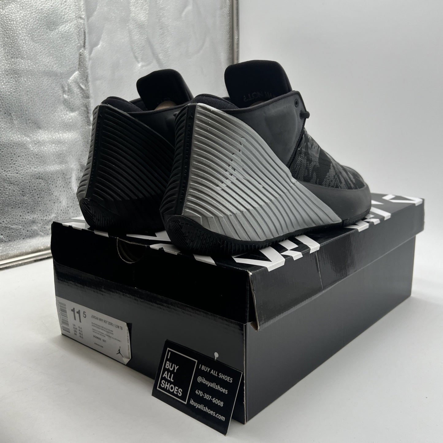 Size 11.5 - Jordan Why Not Zer0.1 TB Low Black Metallic Silver(AQ9682-001)