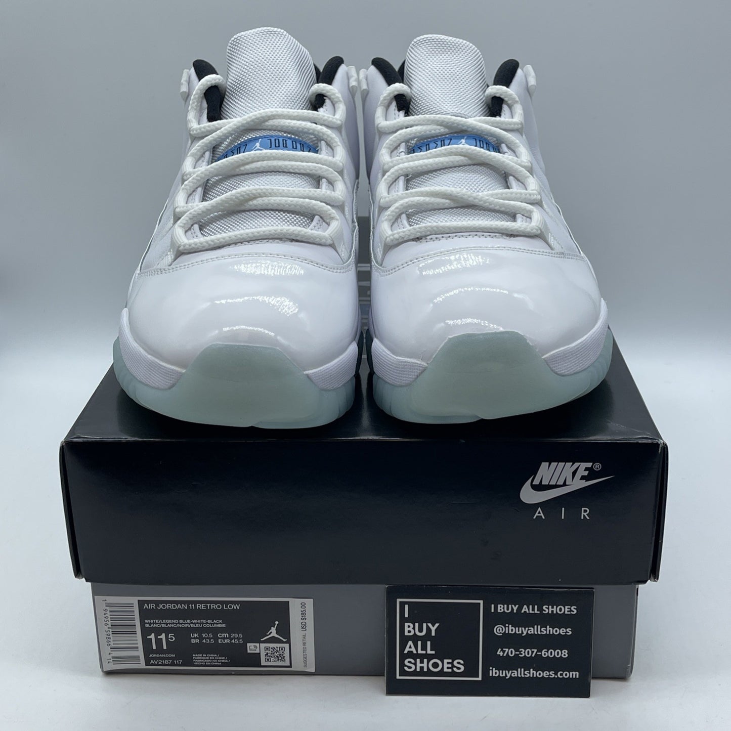 Size 11.5 - Jordan 11 Retro Low Legend Blue White Leather (AV2187-117)