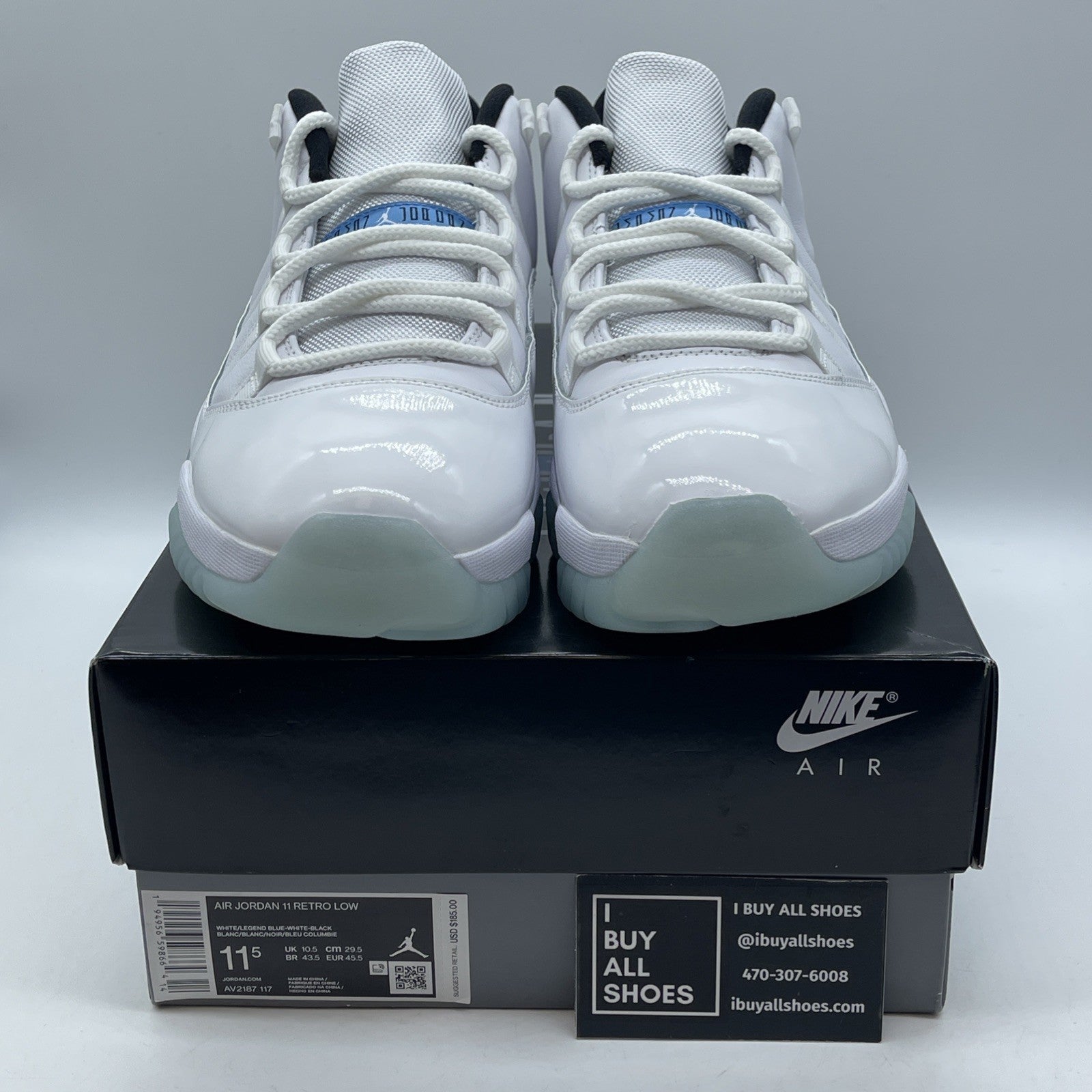 Size 11.5 - Jordan 11 Retro Low Legend Blue White Leather (AV2187-117)