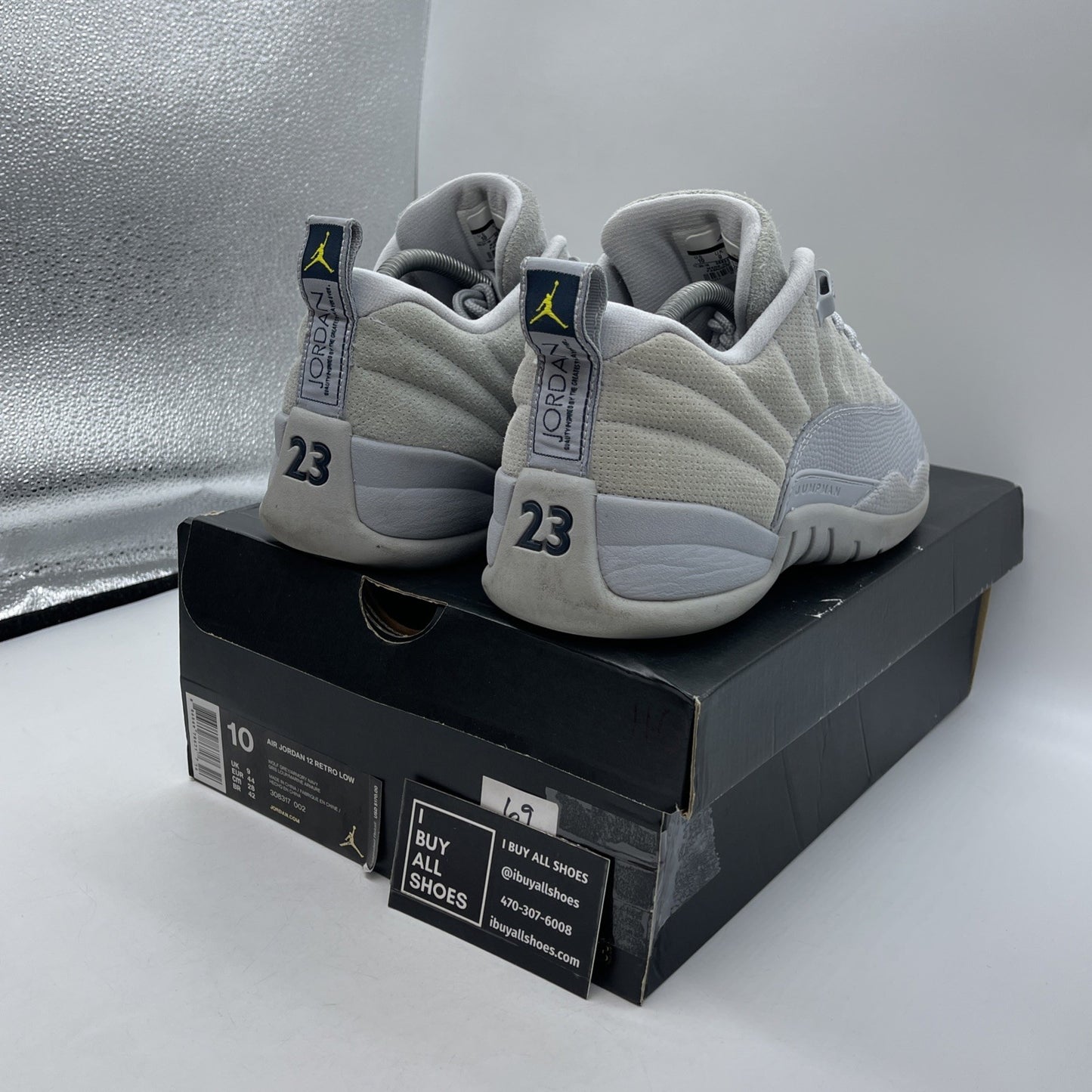 Size 10 - Air Jordan 12 Retro Low Wolf Grey Suede Leather (308317-002)