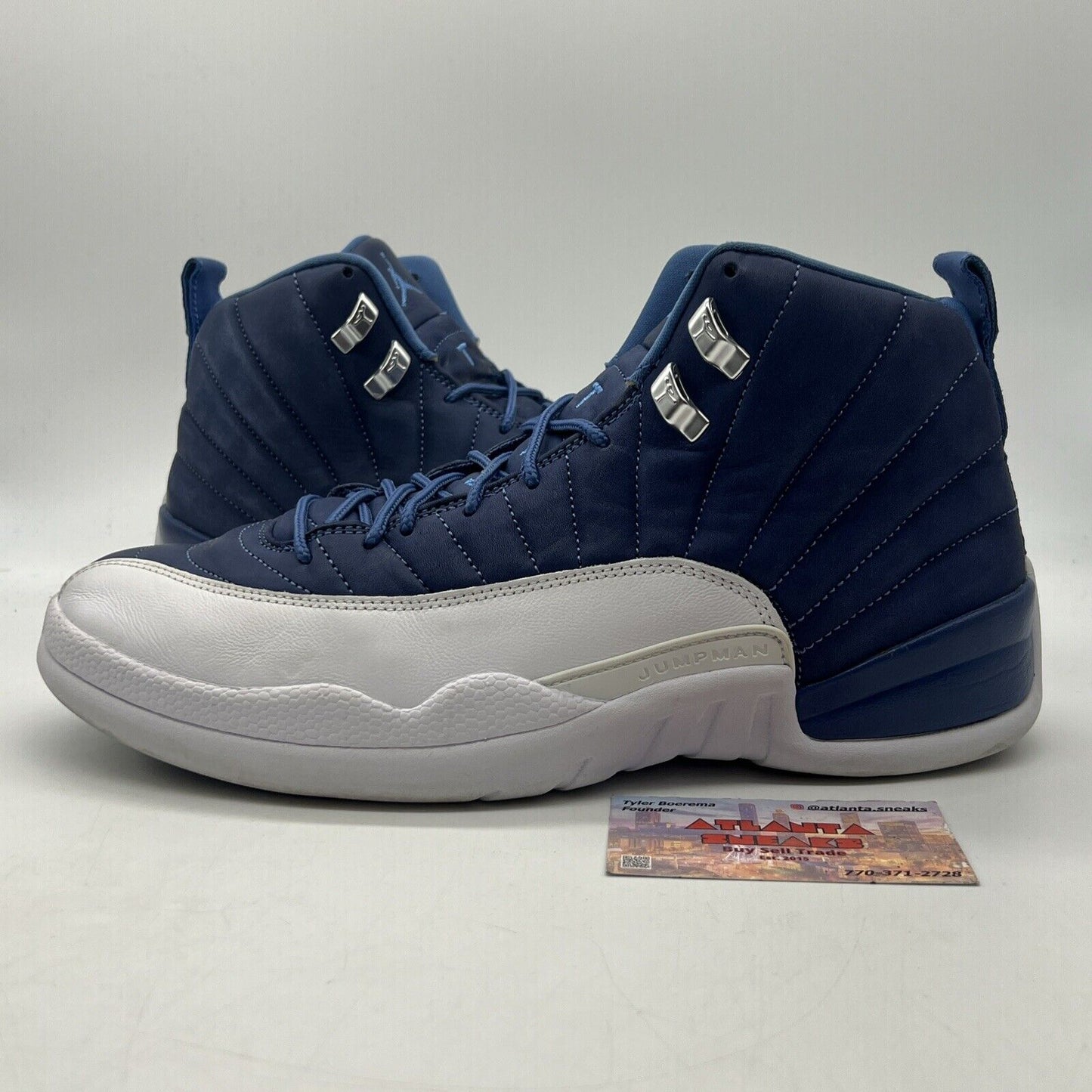 Size 11 - Jordan 12 Retro Indigo 2020 White Blue Leather (130690-404)