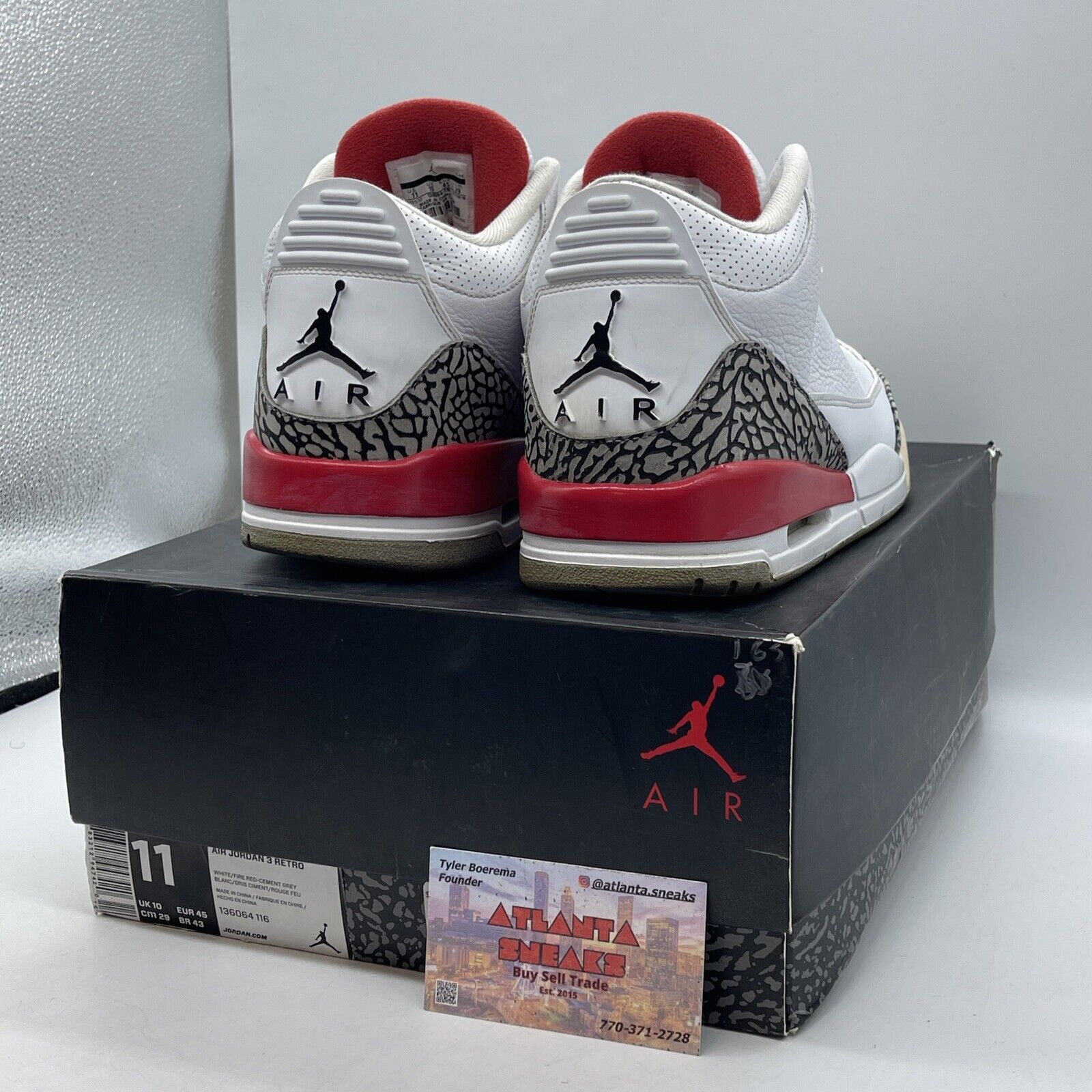 Size 11 - Jordan 3 Retro Hall of Fame 2018 Red Grey Suede White (136064-116)