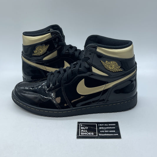 Size 12 - Jordan 1 High Black Metallic Gold Leather (555088-032)