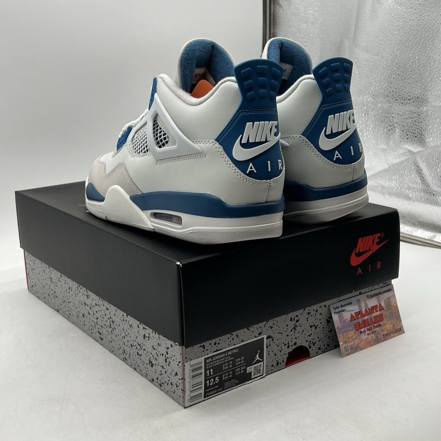 Size 11 - Air Jordan 4 Retro 2024 Military Blue White Leather (FV5029-141)