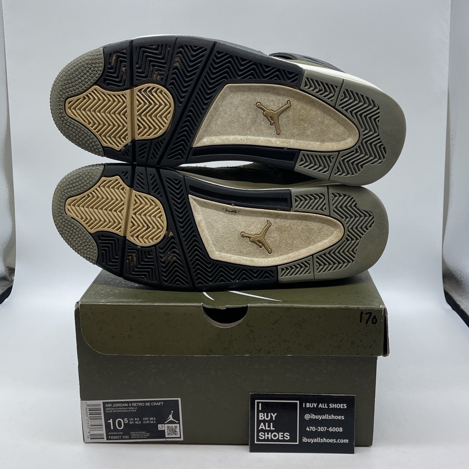 Size 10.5 - Jordan 4 SE Retro Low Craft Olive Black Suede Leather (FB9927-200)