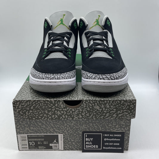 Size 10 - Jordan 3 Retro Mid Pine Green Grey Black Suede (CT8532-030)