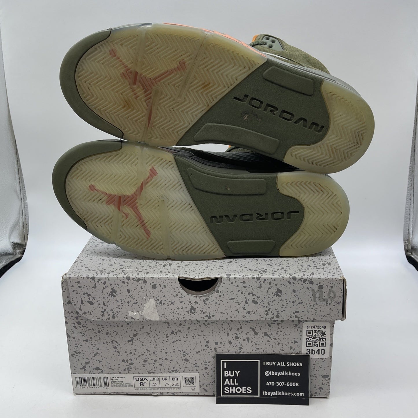 Size 8.5 - Air Jordan 5 Retro 2024 Olive Green Orange Suede (DD0587-308)